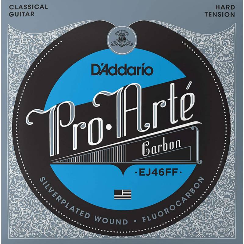Струны для классической гитары D'Addario EJ46FF Silverplated Wound Fluоrocarbon Hard Tension