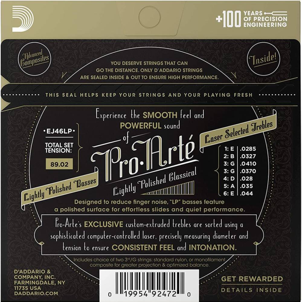 Струни для класичної гітари D'Addario EJ46LP Silverplated Wound Clear Nylon Hard Tension