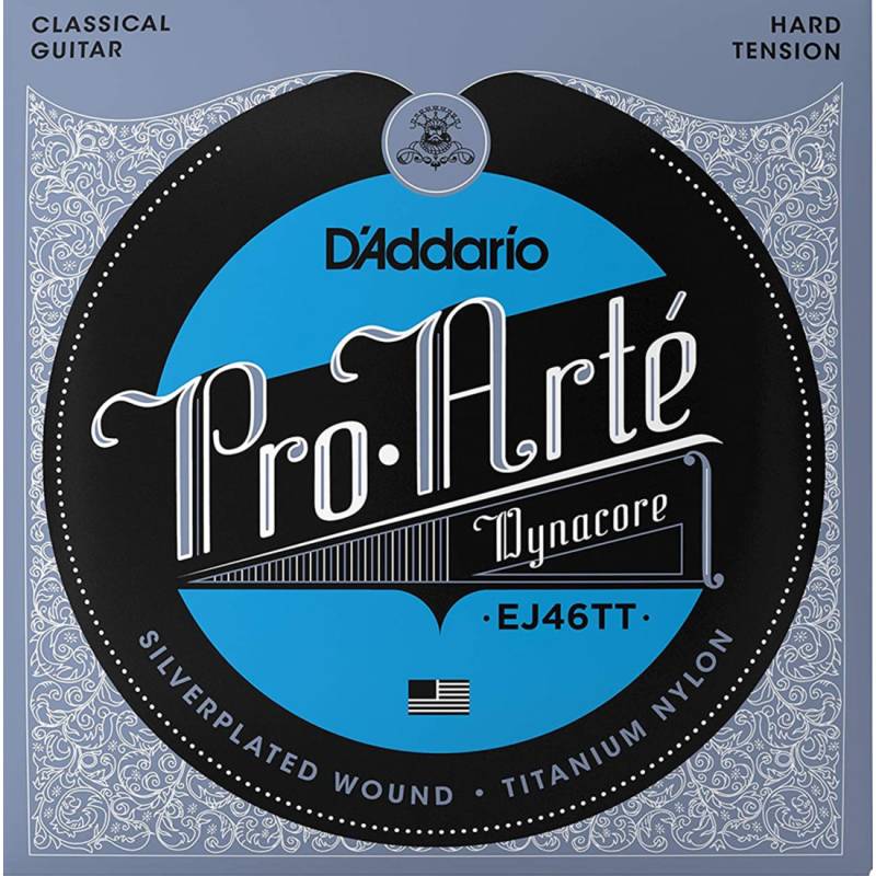Струны для классической гитары D'Addario EJ46TT Silverplated Wound Titanium Nylon Hard Tension
