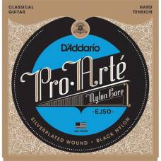 Струни для класичної гітари D'Addario EJ50 Black Nylon Hard Tension