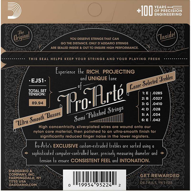 Струны для классической гитары D'Addario EJ51 Hard Tension
