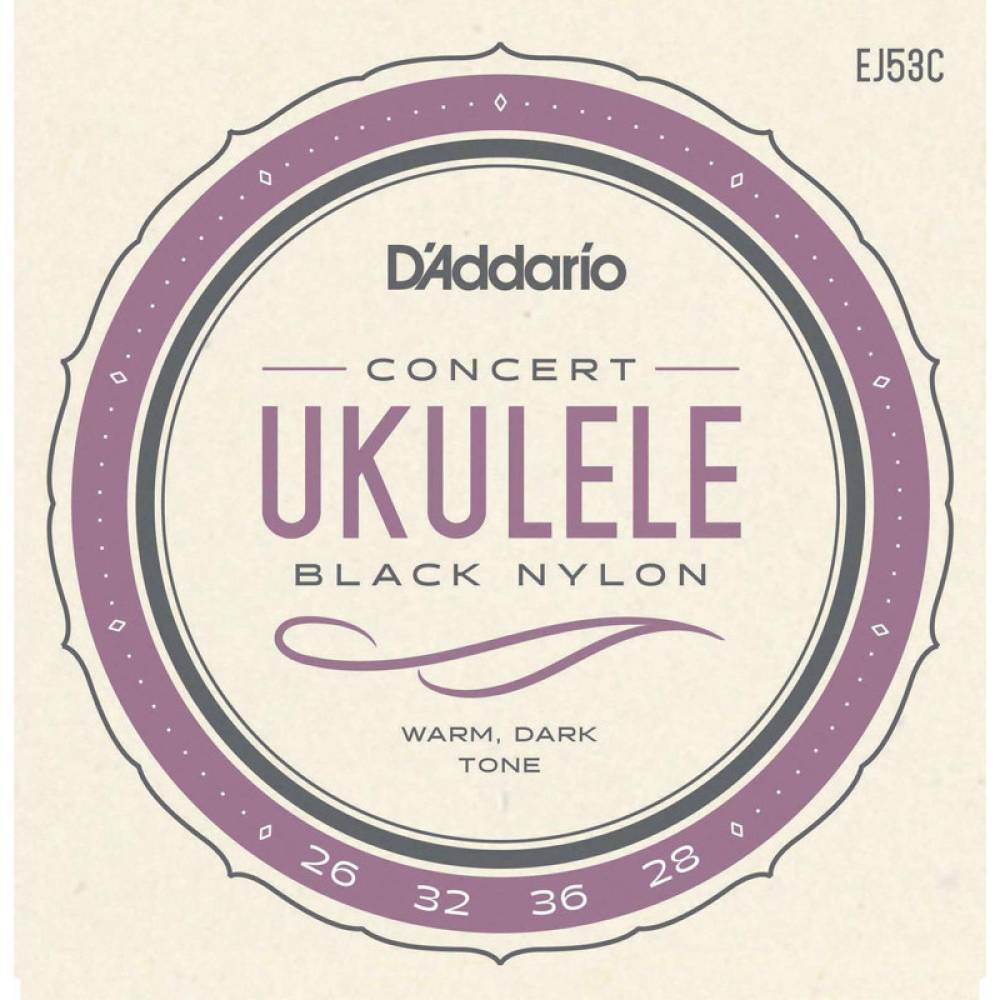 Струны для укулеле D'Addario EJ53C Black Nylon Concert 26/28 Струны для укулеле D'Addario EJ53C Black Nylon Concert 26/28