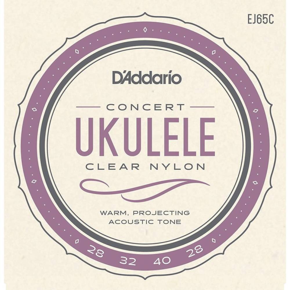Струни для укулеле D'Addario EJ65C Clear Nylon Concert 28/28