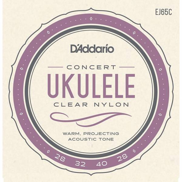 Струни для укулеле D'Addario EJ65C Clear Nylon Concert 28/28