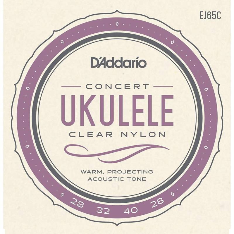 Струни для укулеле D'Addario EJ65C Clear Nylon Concert 28/28