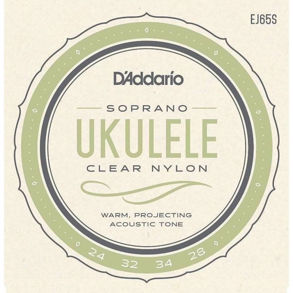 Струны для укулеле D'Addario EJ65S Clear Nylon Soprano 24/28 Струны для укулеле D'Addario EJ65S Clear Nylon Soprano 24/28