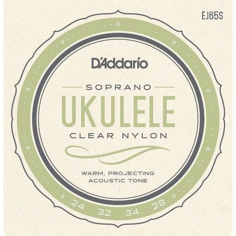 Струни для укулеле D'Addario EJ65S Clear Nylon Soprano 24/28