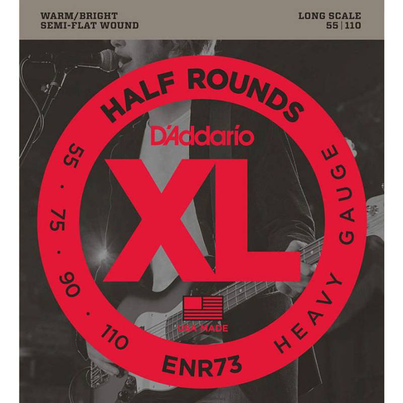 Струни для бас-гітари D'Addario ENR73 Nickel Half Rounds Wound Heavy 55/110