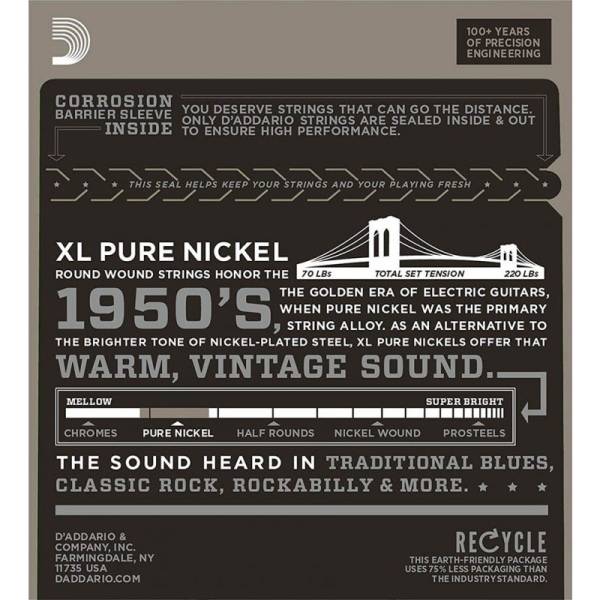 Струны для электрогитары D'Addario EPN110 Pure Nickel Regular Light 10/45