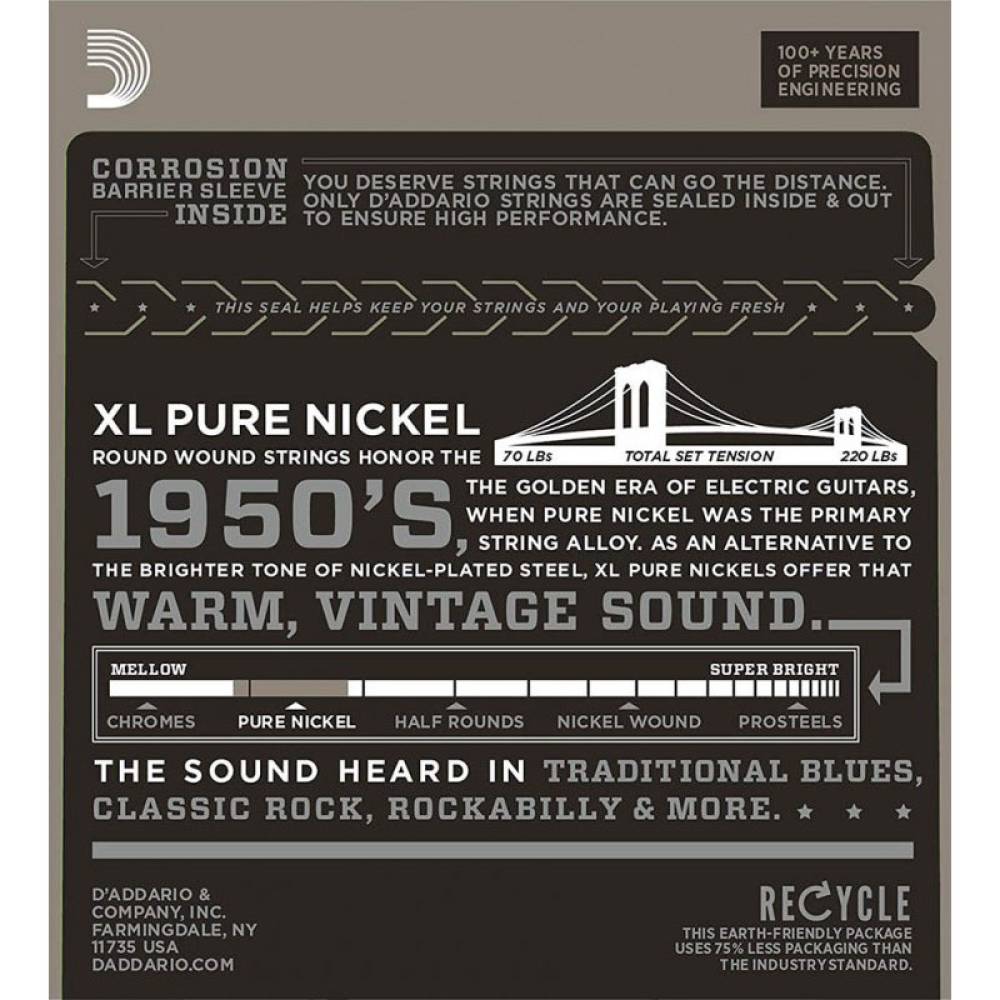 Струни для електрогітари D'Addario EPN115 Pure Nickel Medium 11/48