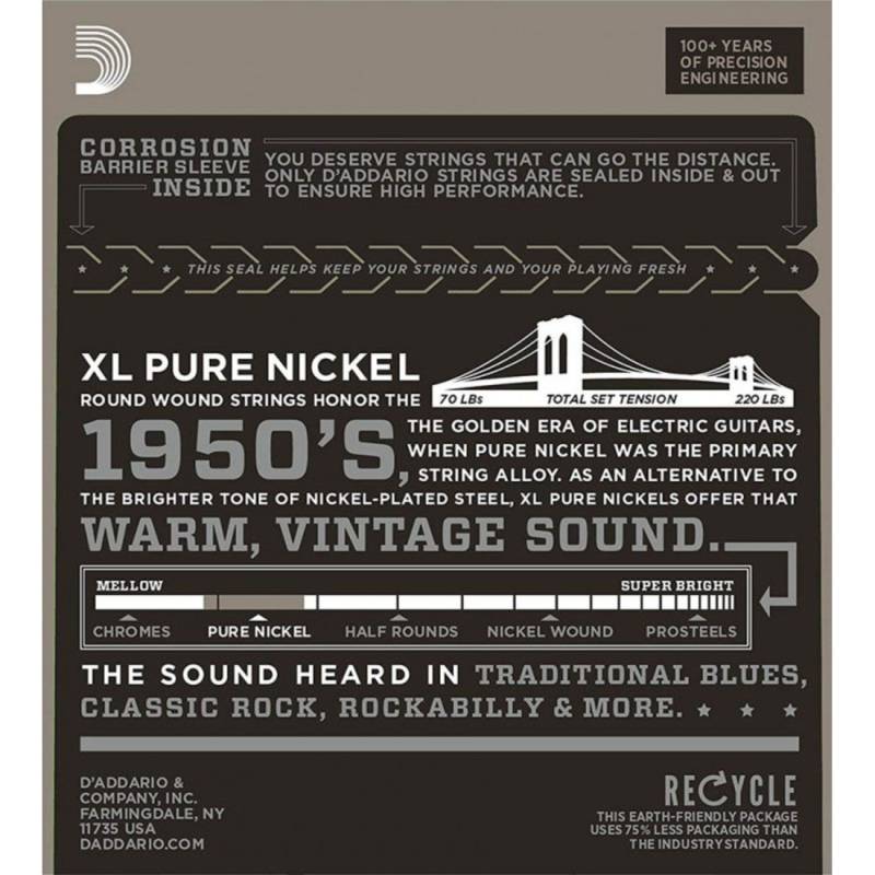 Струны для электрогитары D'Addario EPN115 Pure Nickel Medium 11/48