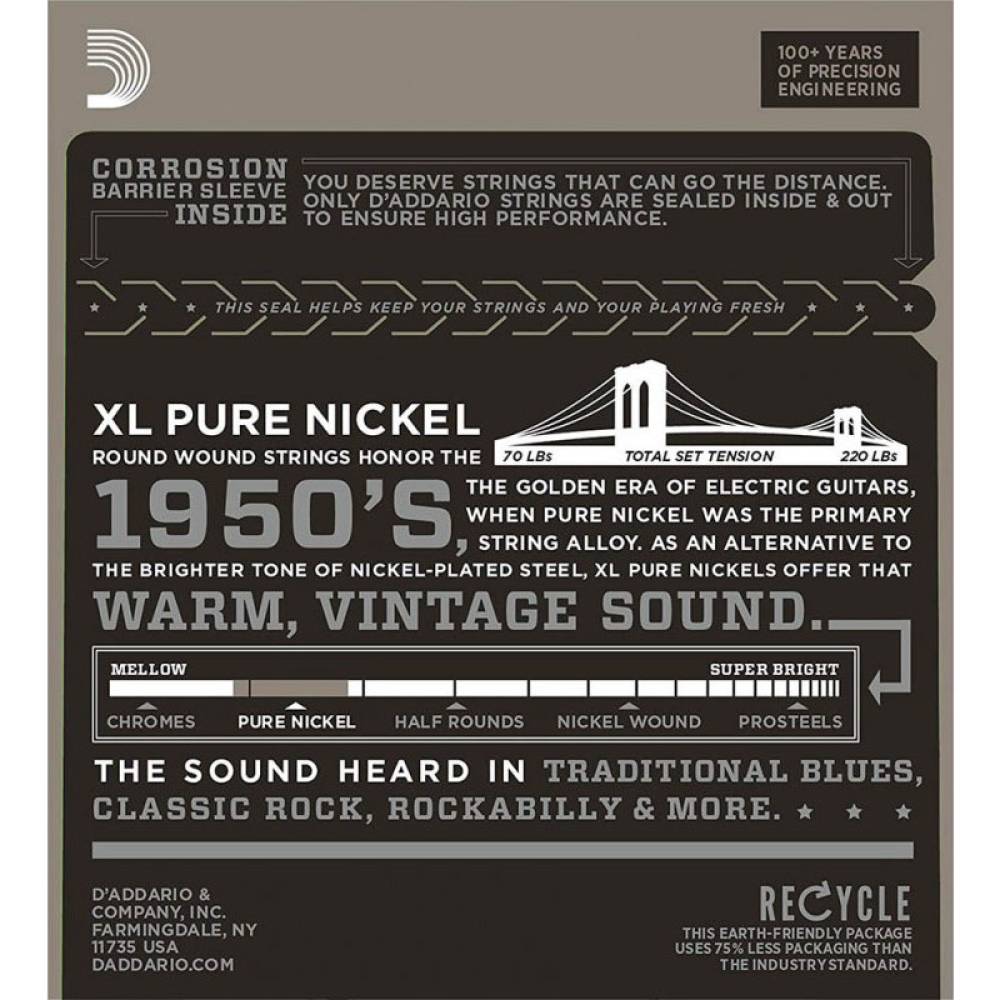 Струни для електрогітари D'Addario EPN21 Pure Nickel Jazz Light 12/51