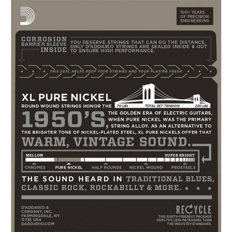 Струни для електрогітари D'Addario EPN21 Pure Nickel Jazz Light 12/51