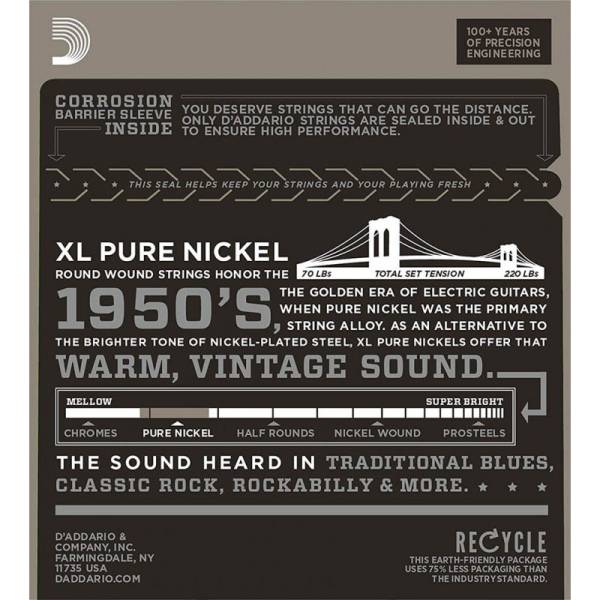 Струны для электрогитары D'Addario EPN22 Pure Nickel Jazz Medium Srings 13/56