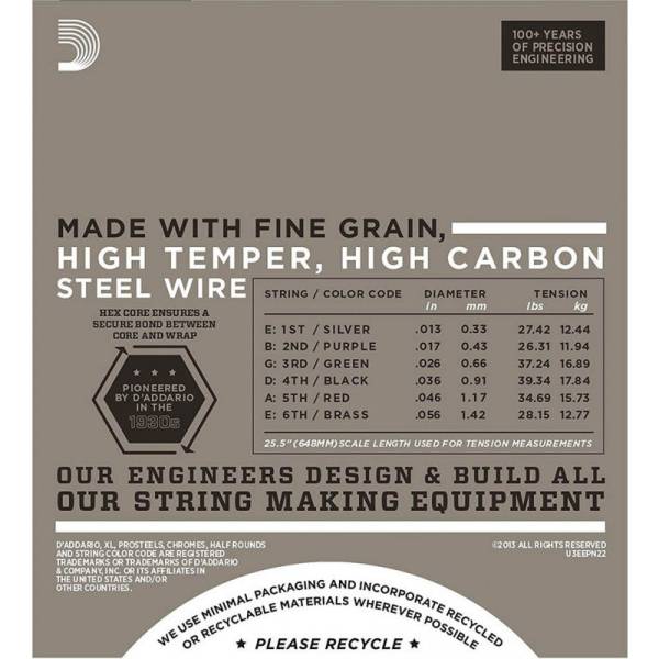 Струны для электрогитары D'Addario EPN22 Pure Nickel Jazz Medium Srings 13/56