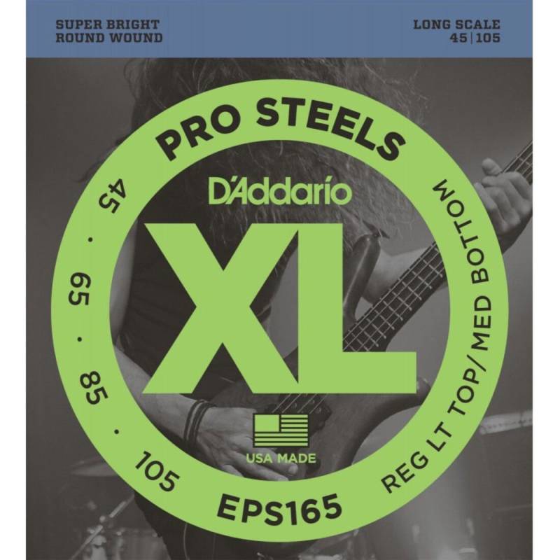 Струны для бас-гитары D'Addario EPS165 Pro Steels Custom Light 4-String 45/105