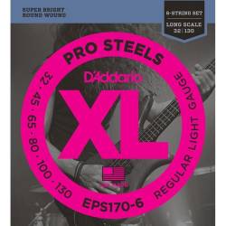 Струни для бас-гітари D'Addario EPS170-6 Pro Steels Reguilar Light 6-Strings Long Scale 32/130