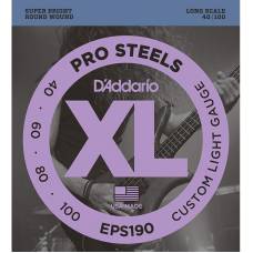 Струни для бас-гітари D'Addario EPS190 Pro Steels Custom Light 40/100