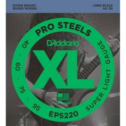 Струни для бас-гітари D'Addario EPS220 Pro Steels Super Light 40/95