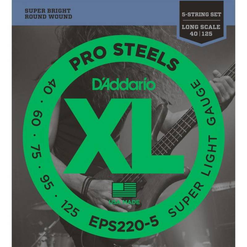 Струны для бас-гитары D'Addario EPS220-5 Pro Steels Super Light 5-Strings 40/125