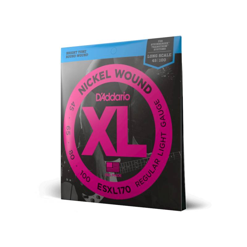 Струни для бас-гітари D'Addario ESXL170 XL NICKEL WOUND BASS REGULAR LIGHT DOUBLE BALL END (45-100)