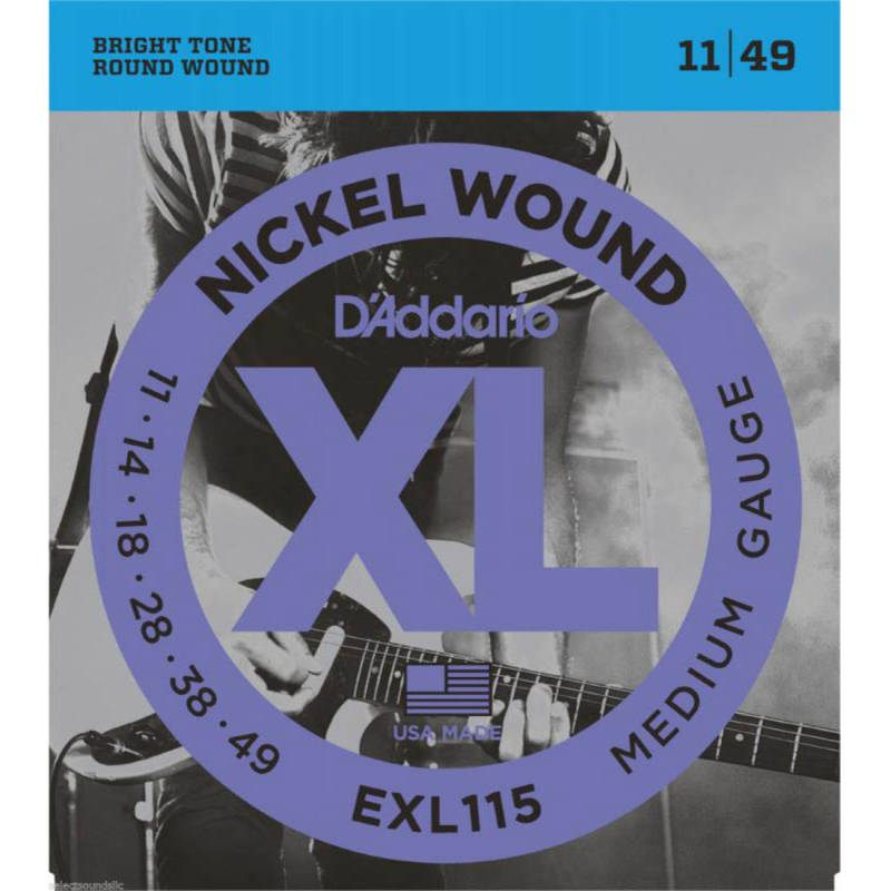 Струны для электрогитары D'Addario EXL115 Nickel Wound Medium/Blues-Jazz Rock 11/49