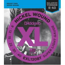 Струни для електрогітари D'Addario EXL120BT Nickel Wound Balanced Tension Super Light 9/40