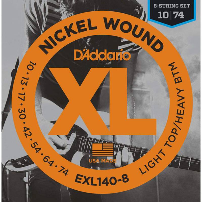 Струны для электрогитары D'Addario EXL140-8 Nickel Wound Light Top/Heavy Bottom 8-Strings 10/74