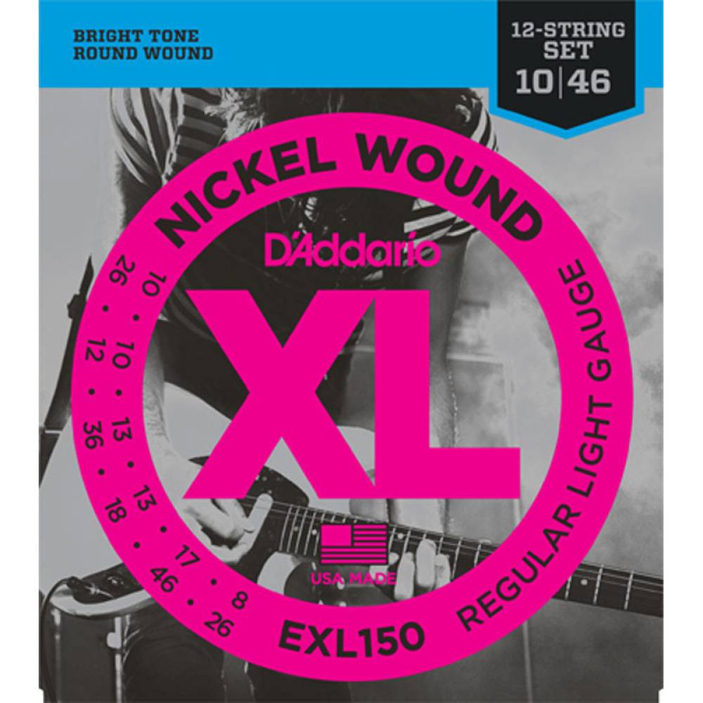 Струни для електрогітари D'Addario EXL150 Regular Light 12-Strings 10/46