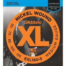 Струны для бас-гитары D'Addario EXL160-5 Nickel Wound Medium 5 Strings 50/135