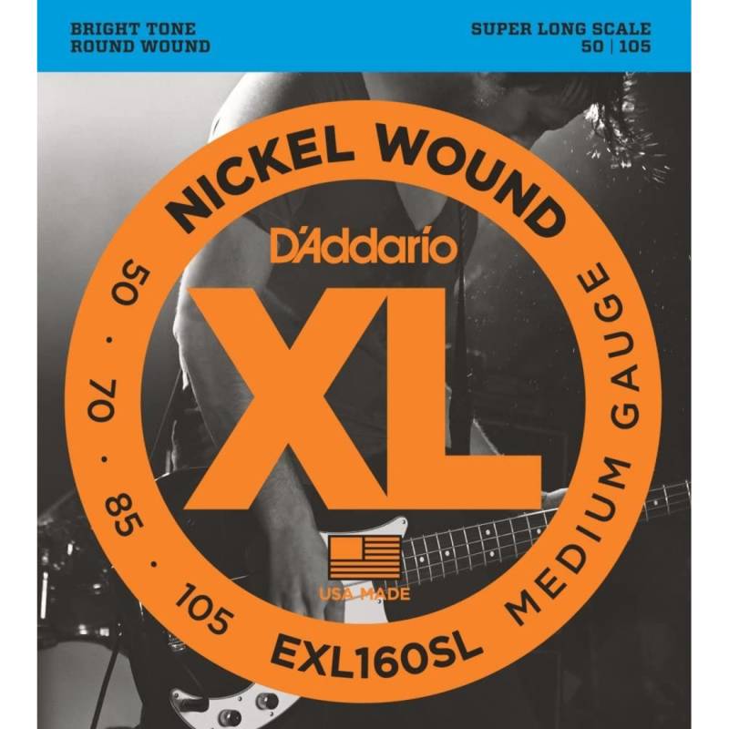 Струни для бас-гітари D'Addario EXL160SL Nickel Wound Medium Super Long Scale 50/105