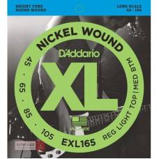 Струни для бас-гітари D'Addario EXL165 Nickel Wound Custom Light 4-String 45/105
