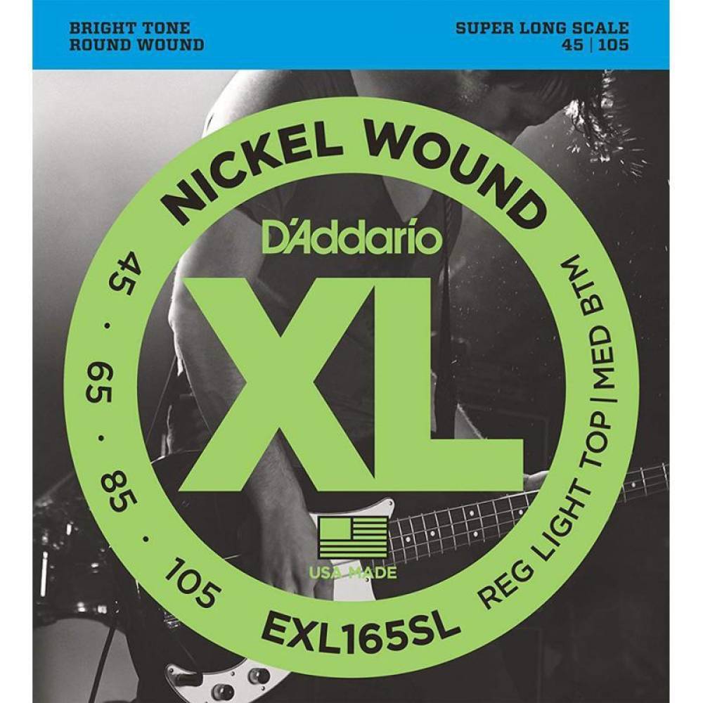 Струны для бас-гитары D'Addario EXL165SL Nickel Wound Custom Light Super Long Scale 45/105