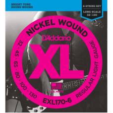 Струни для бас-гітари D'Addario EXL170-6 Nickel Wound Regular Light 6-String 32/130
