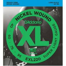 Струны для бас-гитары D'Addario EXL220 Nickel Wound Super Light 4-String 40/95