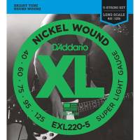Струны для бас-гитары D'Addario EXL220-5 Nickel Wound Super Light 40/125