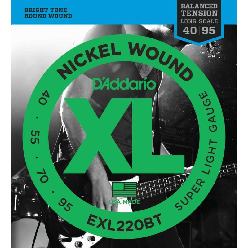 Струны для бас-гитары D’Addario EXL220BT Balanced Tension Nickel Wound Super Light 40/95