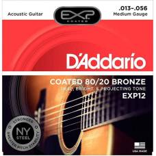 Струни для акустичної гітари D'Addario EXP12 80/20 Bronze Medium 13/56