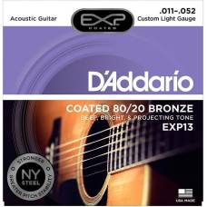Струни для акустичної гітари D'Addario EXP13 80/20 Bronze Custom Light 11/52