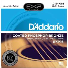 Струны для акустической гитары D'Addario EXP16 Phosphor Bronze Light 12/53