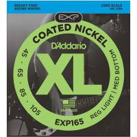 Струны для бас-гитары D'Addario EXP165 Coated Nickel Wound Bass Light Top/Medium Bottom Long Scale 45/105
