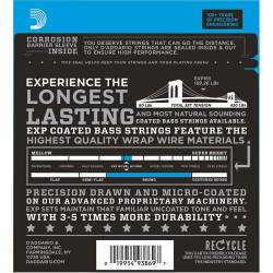 Струни для бас-гітари D'Addario EXP165 Coated Nickel Wound Bass Light Top/Medium Bottom Long Scale 45/105