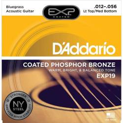 Струни для акустичної гітари D'Addario EXP19 Phosphor Bronze Light Top / Medium Bottom 12/56