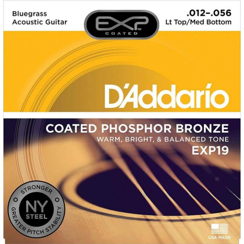 Струны для акустической гитары D'Addario EXP19 Phosphor Bronze Light Top / Medium Bottom 12/56