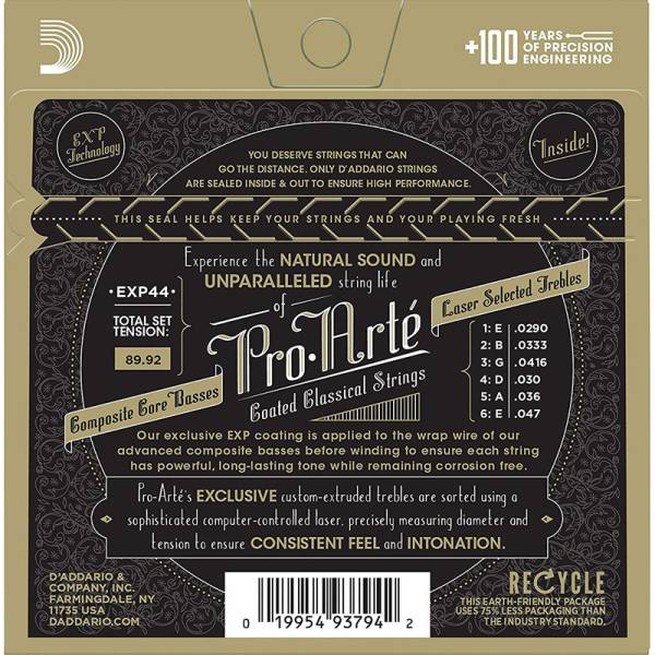 Струни для класичної гітари D'Addario EXP44 Coated Extra Hard Tension