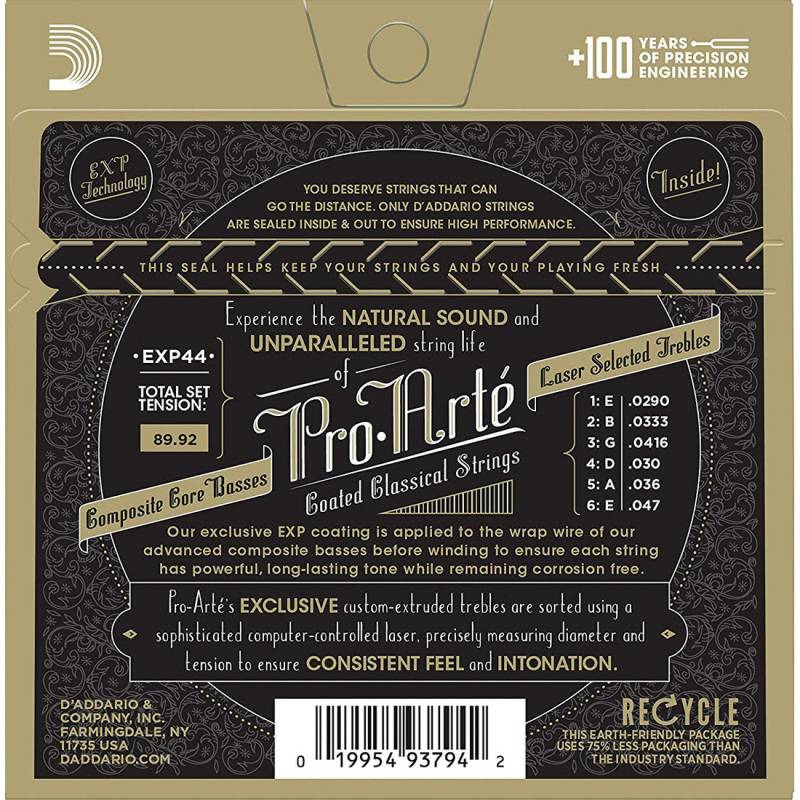 Струни для класичної гітари D'Addario EXP44 Coated Extra Hard Tension