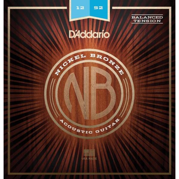 Струны для акустической гитары D'Addario NB1252BT Nickel Bronze Balanced Tension Light 12/52