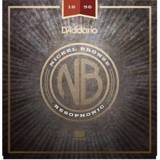 Струни для акустичної гітари D'Addario NB1656 Nickel Bronze Medium Resonator 16/56