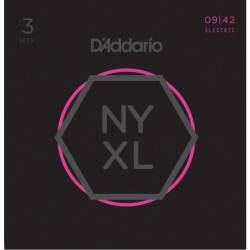 Струни для електрогітари 3 Sets D'Addario NYXL0942-3P Nickel Wound Super Light 9/42