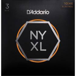 Струни для електрогітари 3 Sets D'Addario NYXL1046-3P Nickel Wound Regular Light 10/46